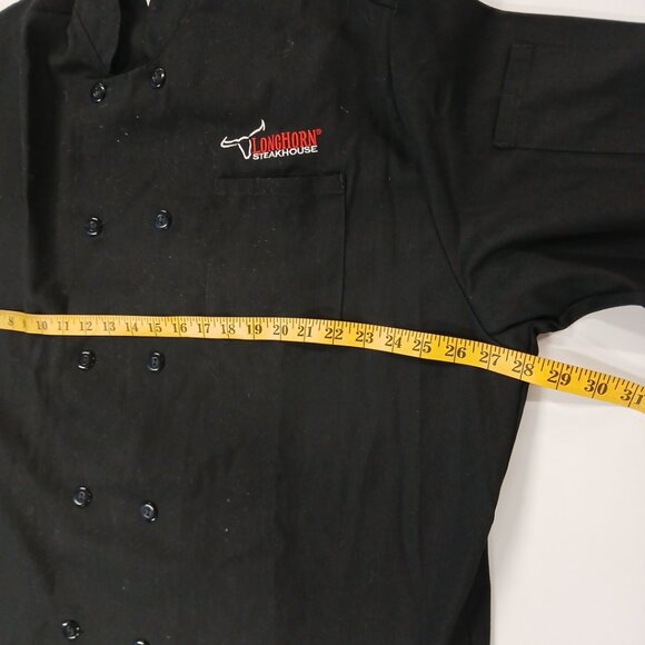 Longhorn Steakhouse Black Chef Coat Jacket Cook Employee Uniform Work 2XL NEW - Picture 4 of 7
